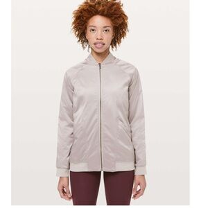 Lululemon Trace Back Bomber in Dark Chrome